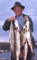 Buck Perry with stringer of fish